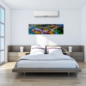 Obraz - nocna panorama miasta (170x50 cm)