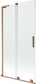 Mexen Velar L parawan nawannowy 2-skrzydłowy rozsuwany 100 x 150 cm, transparent, miedź szczotkowana - 896-100-003-01-65