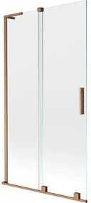 Mexen Velar L parawan nawannowy 2-skrzydłowy rozsuwany 100 x 150 cm, transparent, miedź szczotkowana - 896-100-003-01-65