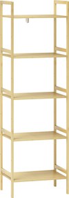 Półka łazienkowa HOMCOM z bambusa, z 5 regulowanymi półkami, 43,5 x 31,5 x 142 cm, drewno naturalne