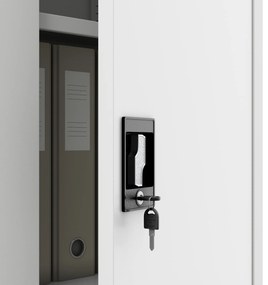 Biurowa szafa metalowa na akta JAN, 900 x 1850 x 400 mm, biała