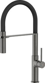 Magneto Bateria zlewozmywakowa z główką prysznicową metaliczny szary - Essebagno