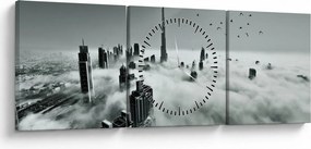 Obraz - Wieżowce w Dubaju (z zegarem) (90x30 cm)