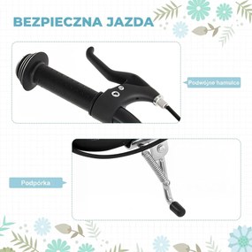 Hulajnoga Miejska Dla Dzieci Czarna Regulowana Wysokość 120x52x80-88cm | Aosom PL