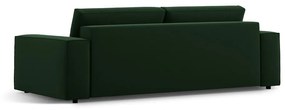 Ciemnozielona rozkładana sofa z materiału bouclé 247 cm Jodie – Micadoni Home