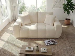 Sofa prosta "Léonie" w tkaninie bąbelkowej - 2-osobowa - Beżowa