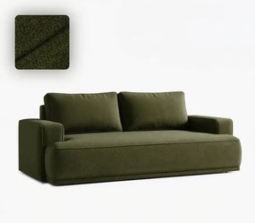 Sofa z Funkcją Spania CAMELIA Oliwkowa Boucle Nowoczesna