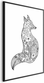 Plakat Lis w kwiaty 21x30 cm z ramą czarną z marginesem ARTGEIST B