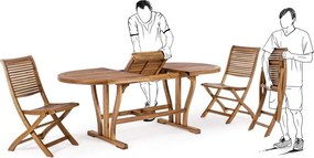 Drewniane krzesło ogrodowe w naturalnym kolorze Noemi – Bizzotto