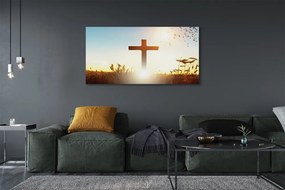 Duży obraz na płótnie Krzyż na Polu w Słońcu