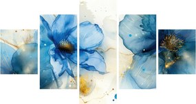 Obraz - Kwiatowy, malowany tuszem (125x70 cm)