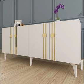 Komoda – 150 cm szerokości – 80 cm wysokości – biała – płyta wiórowa