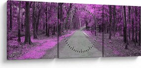 Obraz - Ścieżka przez park (z zegarem) (90x30 cm)