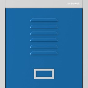 Szafka ubraniowa BHP szaro-niebieska: czterokomorowa KACPER, 800 x 1800 x 500 mm