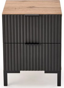 Szafka nocna nowoczesna dąb craft + czarny S5-S98