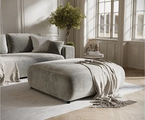 Puf w tkaninie welwetowej Zanzibar - 110x110 cm - szary