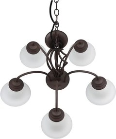 Ciemnobrązowa lampa wisząca ze szklanym kloszem ø 60 cm Rustica – Trio