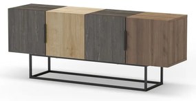 Brązowa szafka pod TV w dekorze dębu 140x55 cm Titan – Marckeric