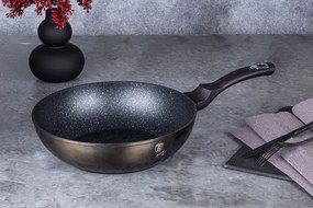 Aluminiowy czarny wok na indukcję 27cm - Ibrok 10X