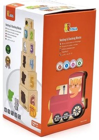 Viga drewniana piramidka układanka klocki sorter montessori