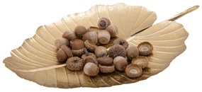 Dekoracja w złotej barwie Mauro Ferretti Leaf, 35,5x23 cm
