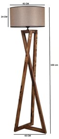 Brązowa lampa stojąca z tekstylnym kloszem (wysokość 166 cm) Maçka – Opviq lights