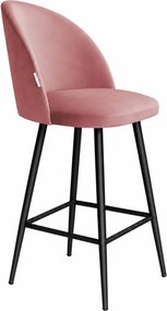 Hoker Colin krzesło barowe tkanina Welur podstawa metalowa hoker nowoczesny : Kolor nogi - Czarna stożek, Kolor tkaniny - VELVET - MG58, Typ siedziska - Siedzisko obrotowe 360°