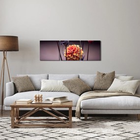 Obraz - Kwiat (z zegarem) (90x30 cm)