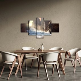 Obraz - Skały i fale oceanu (125x70 cm)