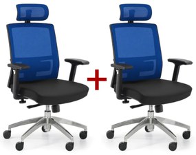 Krzesło biurowe NED MF 1+1 GRATIS, czarny/niebieski