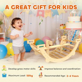 AIYAPLAY Montessori drabinka wspinaczkowa do domu, 2 w 1 łuk z drewna, dla dzieci 2-4 lata, 110x52x45 cm, drewno naturalne