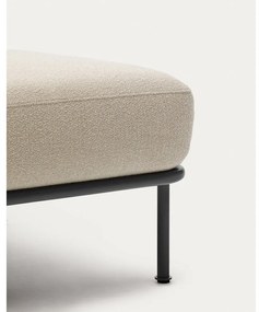 Beżowy podnóżek z materiału bouclé Aurum – Kave Home