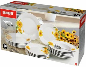 Banquet Sunny 18-częściowy zestaw talerzy