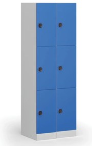 Szafka skrytkowa, 3 schowki, 1850 x 300 x 500 mm, demontaż, zamek kodowy, drzwi zielone