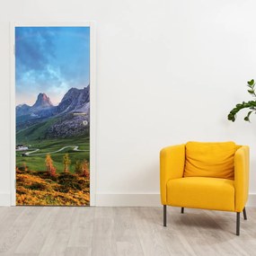 Fototapeta na drzwi - Tęcza nad skałami (95x205cm)