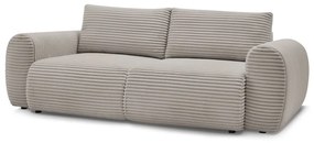 Jasnoszarobeżowa sztruksowa rozkładana sofa 257 cm Lucien – Bobochic Paris