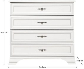 Komoda KENTAK KOM4S, alpejska biel