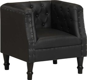 Wygodny czarny fotel z prawdziwej skóry koziej do relaksu po długim dniu