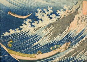 Obraz - Katsushika Hokusai, Fishing Boats at Choshi in Shimosa (Soshu Choshi) , reprodukcje (70x50 cm)