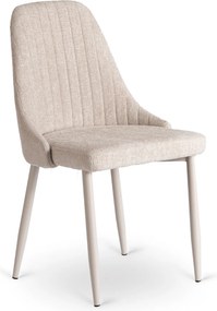 Zestaw Stół Rozkładany LUIGI 160-240 cm Biały Marmur/Kaszmir i 4 Krzesła TORINO Kremowe Nowoczesne