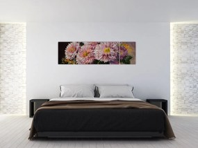 Obraz - Obraz olejny, Kwiaty w wazonie (170x50 cm)