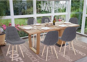 Krzesło do jadalni MCW-A60 I (zestaw 6 sztuk),  tkanina/tekstylia szary