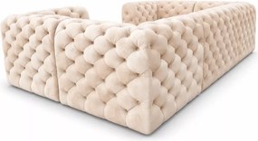 Narożnik Chesterfield Moet U z funkcją spania duży pikowany do salonu