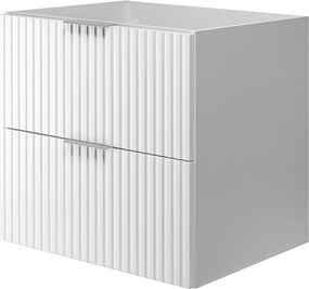 Szafka pod umywalkę, Biały, 60 x 57 x 46 cm, uchwyt srebrny, bez blatu