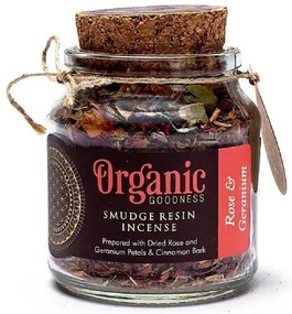 Organiczne kadzidło w szklanym słoiczku, róża igeranium