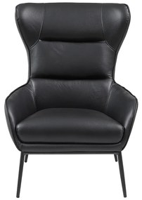Fotel z bawolej skóry czarny – DINNIA