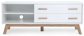 Biała szafka pod TV 130x50 cm Kensal – Woodman
