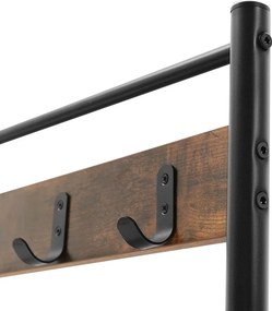 Wieszak z ławką i stojakiem na buty HENRY w stylu industrialnym, 32x70x175 cm, brązowy/czarny Vasagle