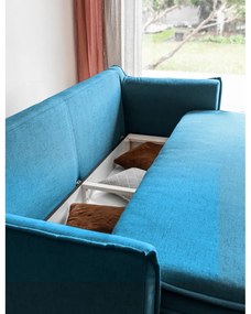 Turkusowa rozkładana sofa 225 cm Charming Charlie – Miuform