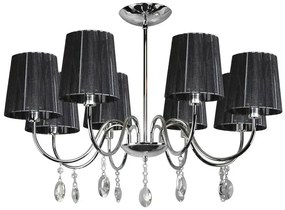 Czarna ośmioramienna lampa wisząca glamour - D262 T9-R62